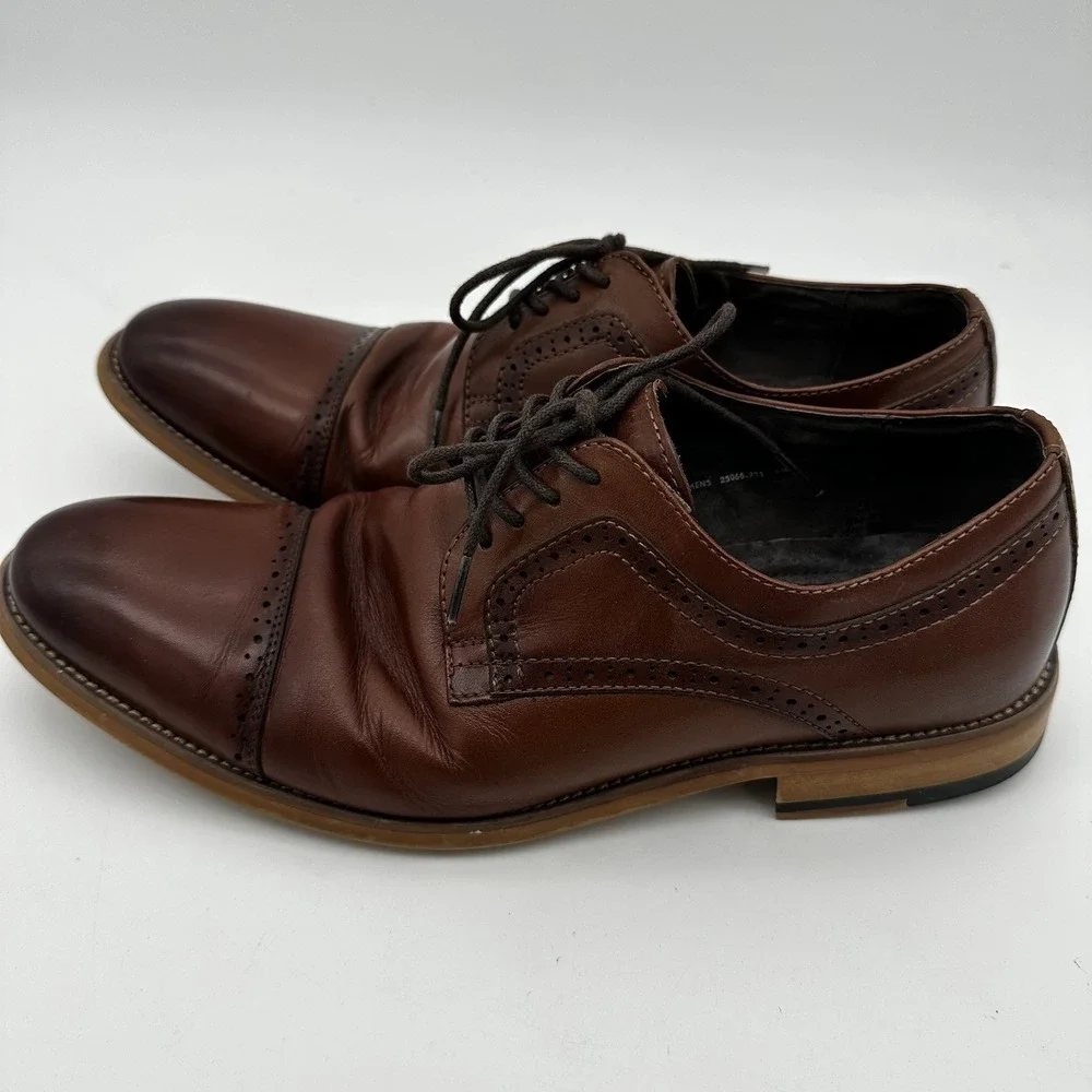 Stacy Adams Shoes Mens‎ 9 M Dickinson Dress Cap Oxford 25066-221 Brown Leather